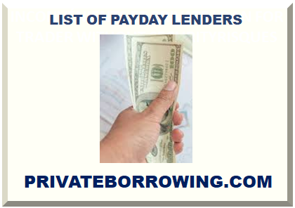 LIST OF PAYDAY LENDERS 2022 2023